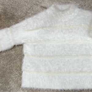 Freshman 1986 Fuzzy White Mock Turtleneck Sweater